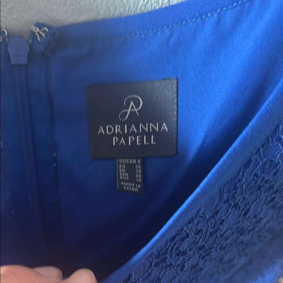 Royal Blue Adrianna Papell Lace Dress - Picture 3 of 5